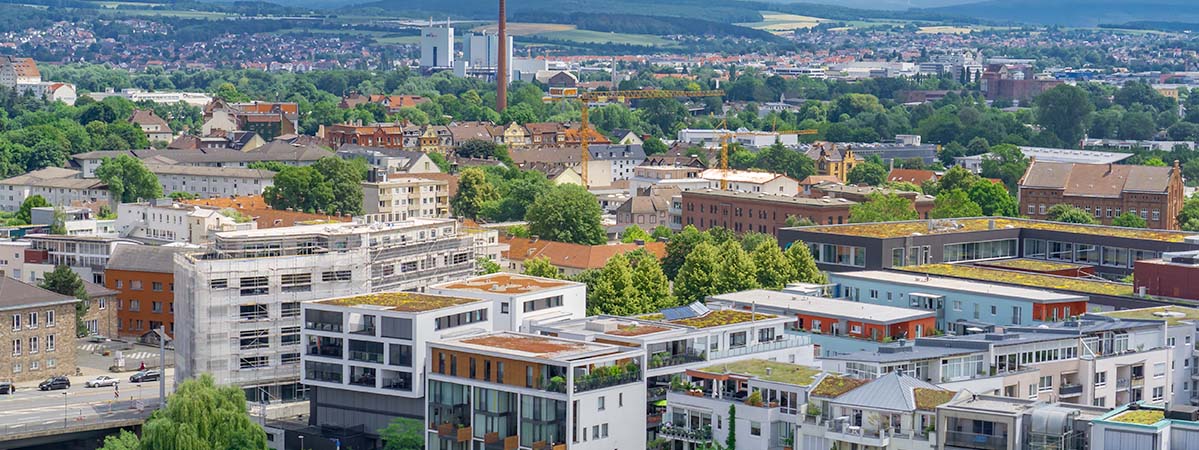 aerial view of the beautiful cityscape of kassel in germany