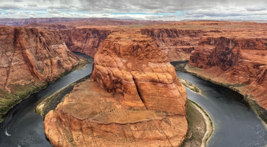 Aerial Shot Of Horseshoe Bend