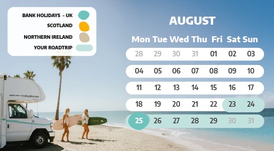 August Bank Holiday Calendar 2025 UK