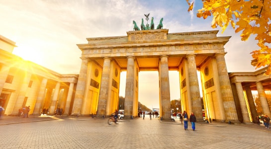 Berlin Brandenburg Gate at golden hour