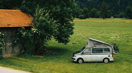 campervan in a meadow