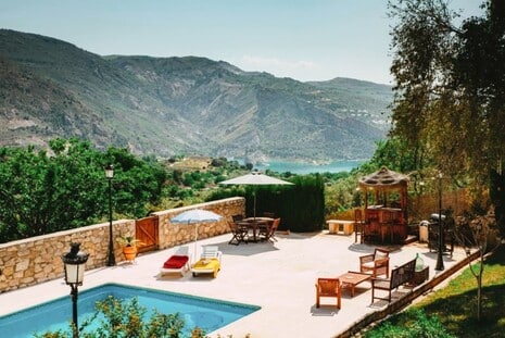 Camping spot in Granada Spain with pool and mountainview.