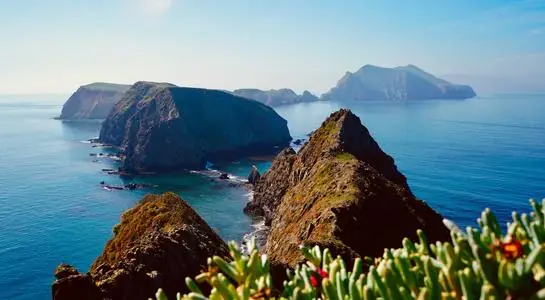 Rugged cliffs and clear blue water at Channel Islands National Park