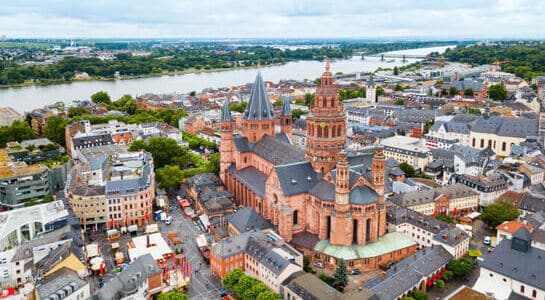 Mainz church from the sky