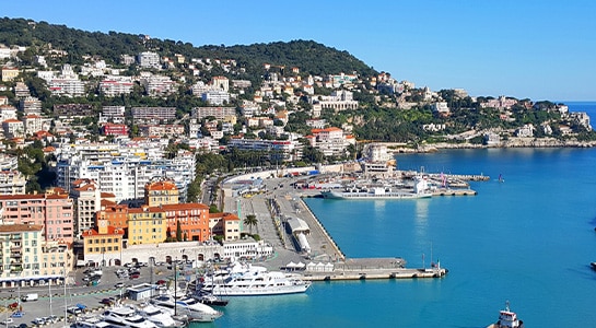 View over the port of Nice on Côte d’Azur