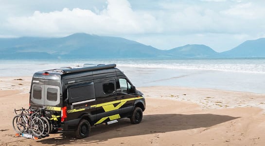 Offroad RV standing at the beach
