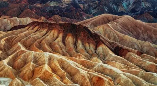 Striking badlands at Zabriskie Point in Death Valley National Park