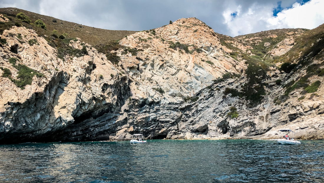 coastline and caves on Elba