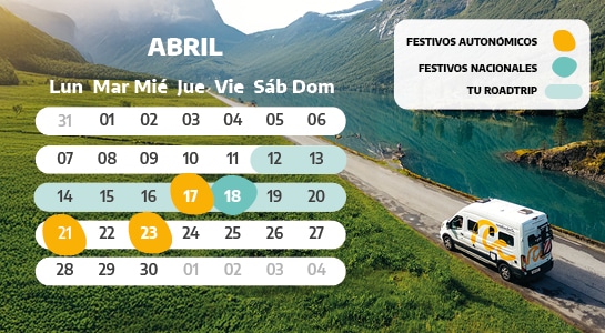 Spanish holiday calendar of April 2025