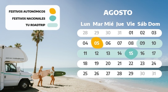 Spanish holiday calendar of August 2025