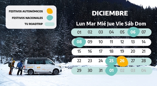 Spanish holiday calendar of December 2025