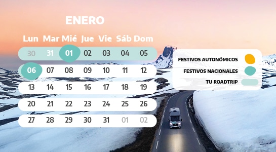 Spanish holiday calendar of January 2025