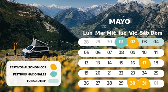 Spanish holiday calendar of Mai 2025