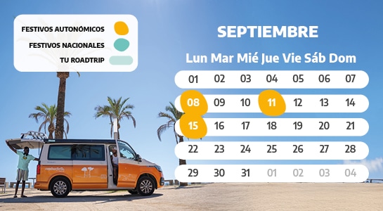 Spanish holiday calendar of September 2025