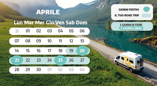 Calendario ponti Italia aprile