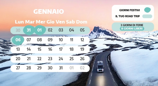 Calendario ponti Italia gennaio