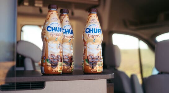 3 bottles of the Spanish horchata from Chufi in a roadsurfer campervan