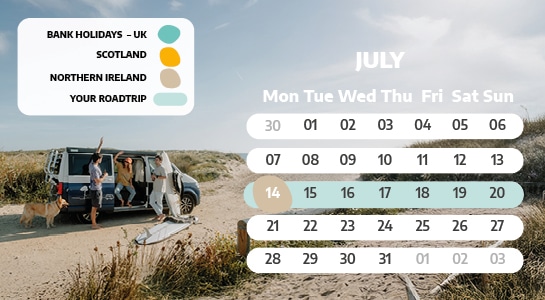 July Bank Holiday Calendar 2025 UK