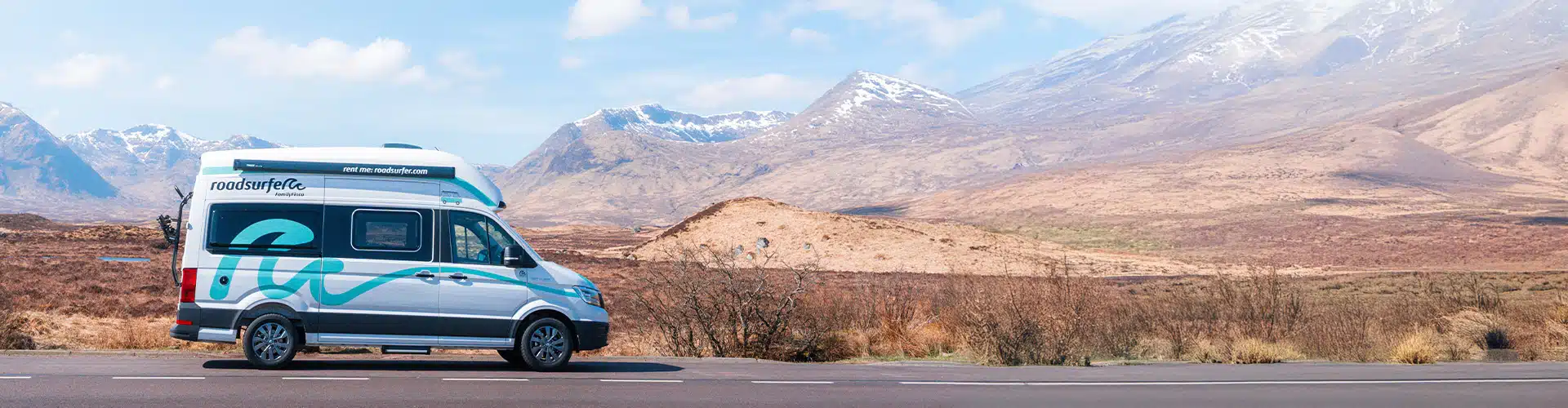 Motorhome drives along the road