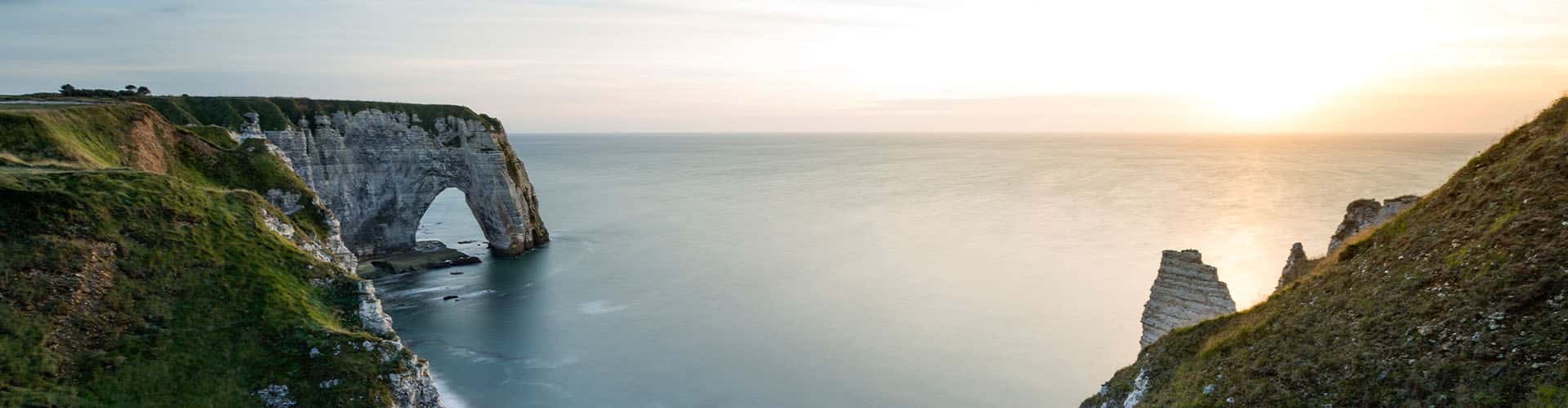 France view of the sea during sunset shot from the cliffs