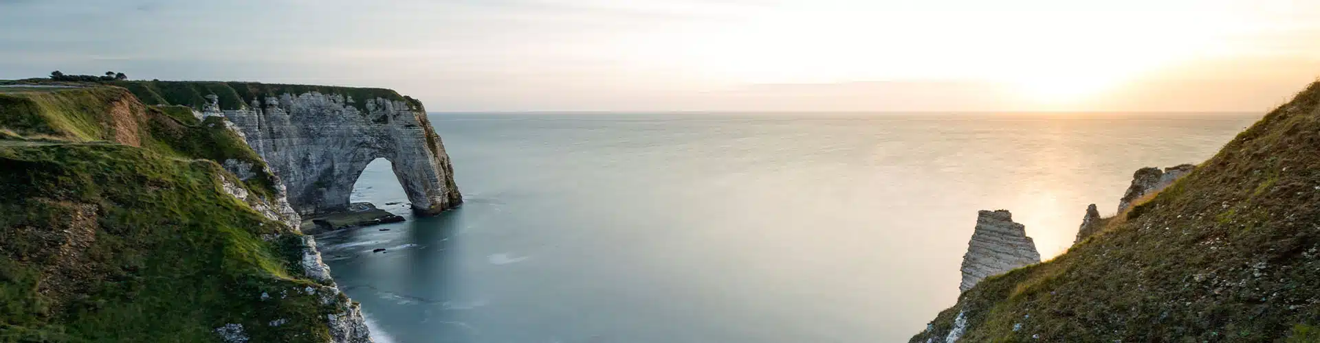 France view of the sea during sunset shot from the cliffs