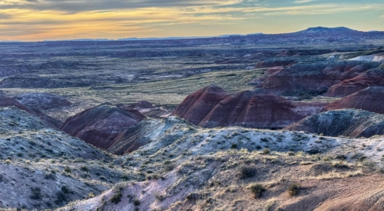 Overlook Of A Colorful Mountain Range