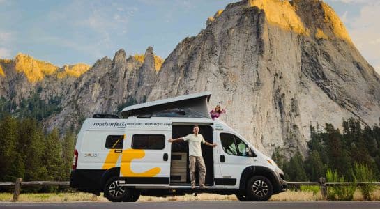 Pop up camper rental at Yosemite National Park