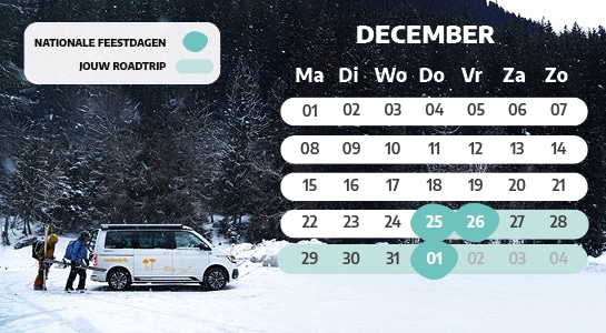 kalender met feestdagen in Nederland in 2025 december