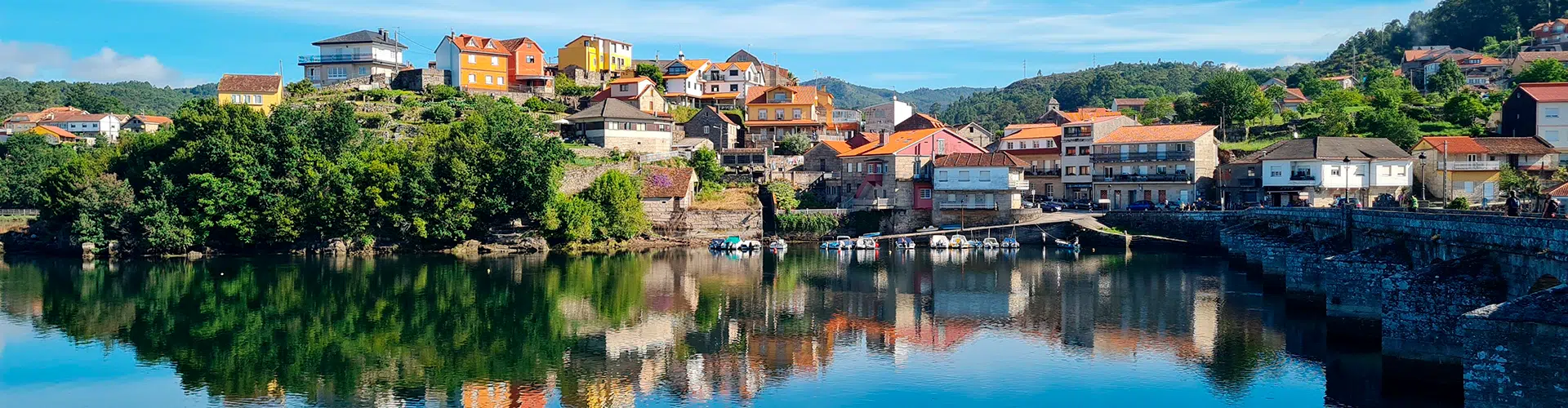 Seaview of Caldas de Reyes, a small town in Galicia, Spain.