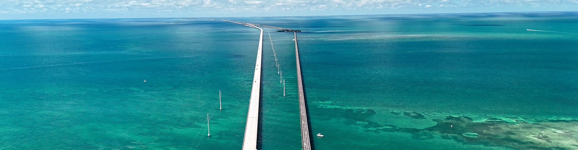 Sky view from the seven mile bridge in Key West Florida