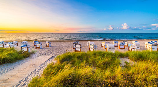 Beach chairs on the a German Beach