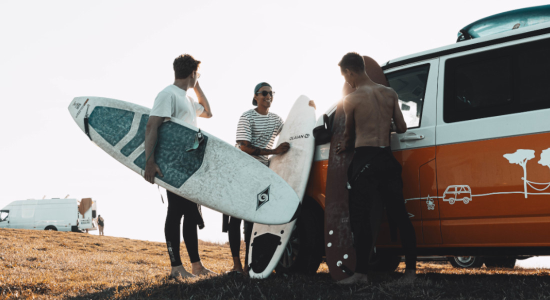 camping and surfing in europe 