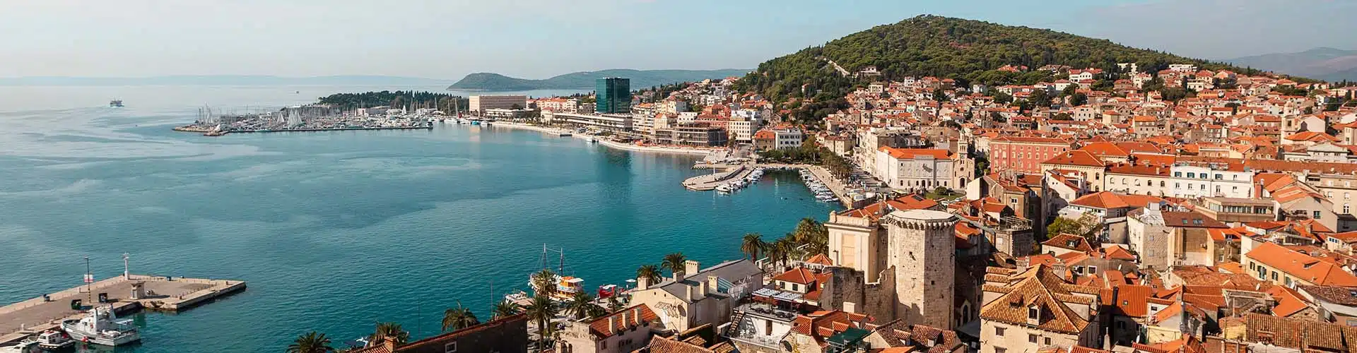 Costal view of Split city capital of dalmatia in Croatia on a sunny day