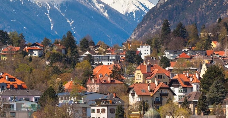 view of the city of innsbruck tyrolean alps austria