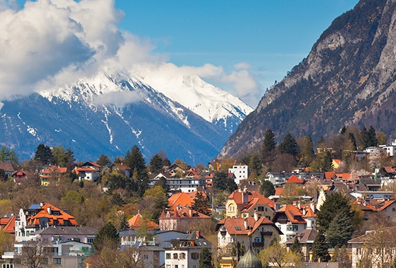 view of the city of innsbruck tyrolean alps austria